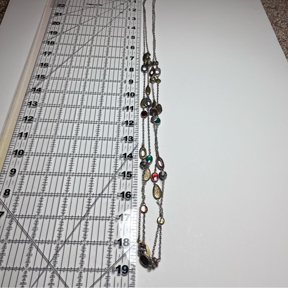 Long length 2-strands gold & colored jewels/18” - Picture 10 of 12